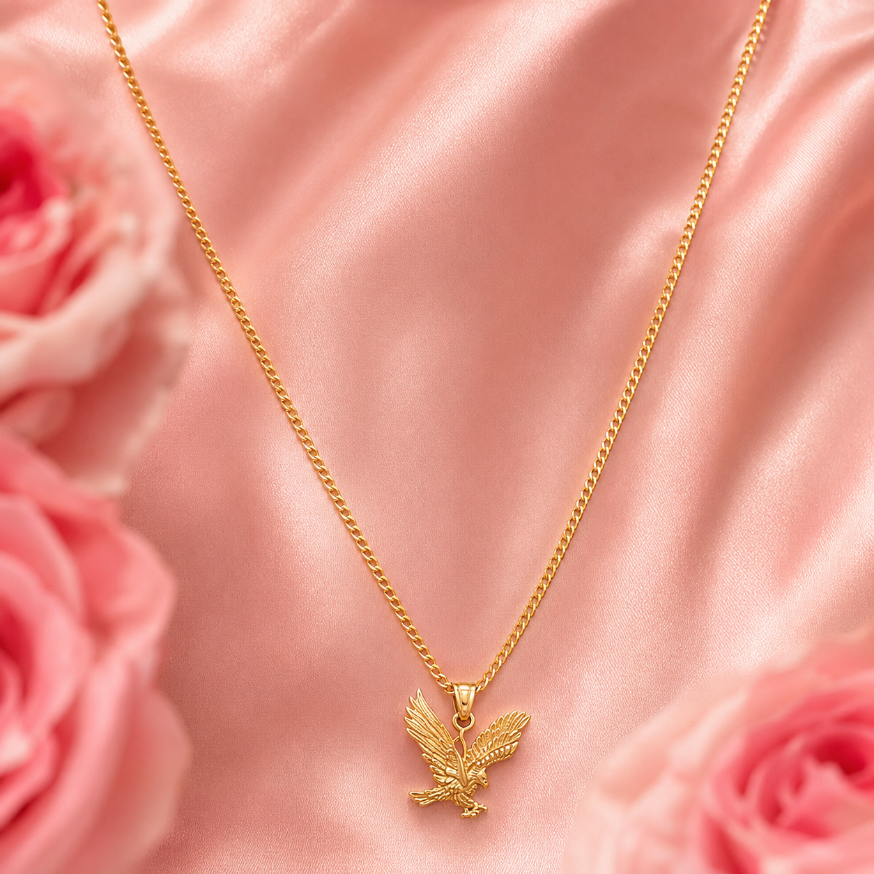 Cadena de oro con dije de Aguila