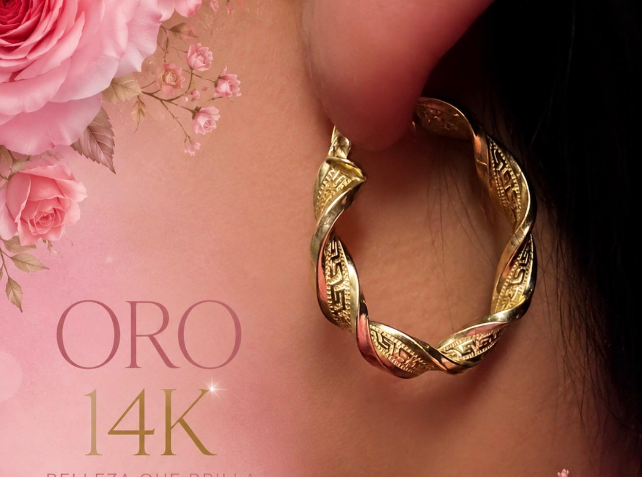 Aretes torcidos 14K